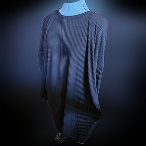 Boohoo Black Ribbed Longsleeve Dress